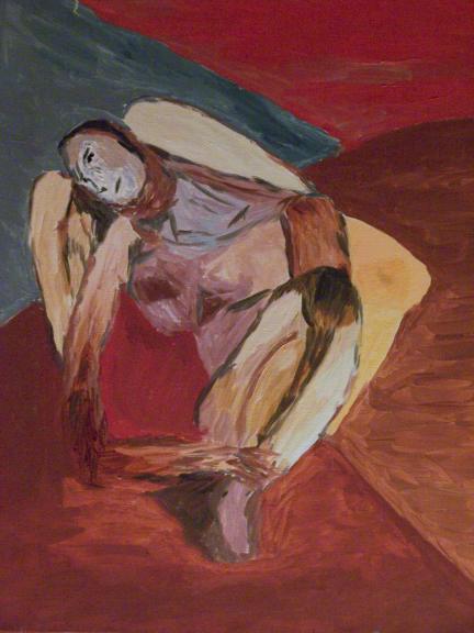26. Femme accouprie, Rodin. Olio su tela 60 x 60