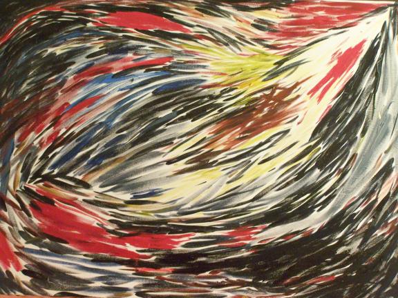 31. Una nave ed un uomo nella tempesta. Olio su tela 90 x 60