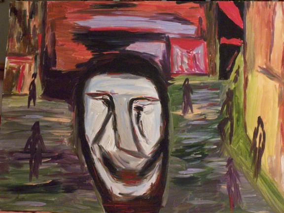 35. (Prima del) Malore, Pigalle. Olio su tela 70 x 50
