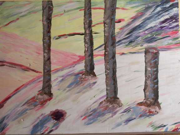 NN. Foresta del Cansiglio II. Olio su legno 75 x 65